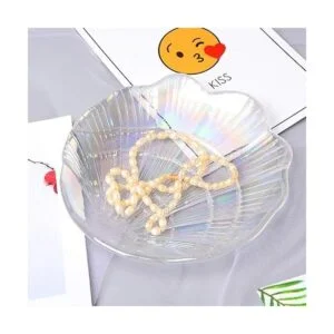 ccHuDE Bandeja de cristal con purpurina para joyas y_4