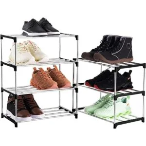 Xerhnan Estante de zapatos pequeño apilable de 4 niveles_2