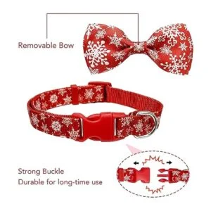 Collar de perro de Navidad con pajarita paquete de 2_2