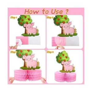 6 piezas de centro de mesa de animales de granja bolas de_3