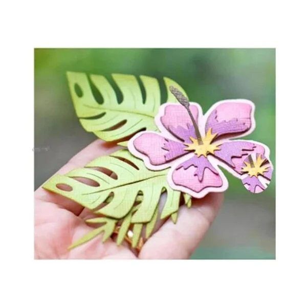 7 troqueles de metal de hoja de flores hawaianas hojas de_7
