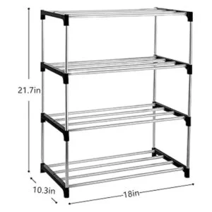 Xerhnan Estante de zapatos pequeño apilable de 4 niveles_5