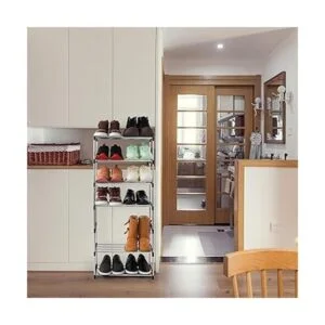 Xerhnan Estante de zapatos pequeño apilable de 4 niveles_3