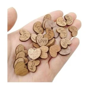 Honbay 300 unidades de pequeños corazones de madera_6