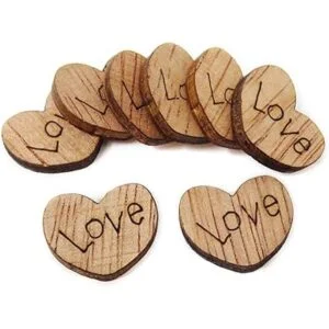 Honbay 300 unidades de pequeños corazones de madera_3