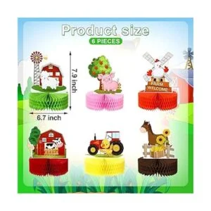 6 piezas de centro de mesa de animales de granja bolas de_2