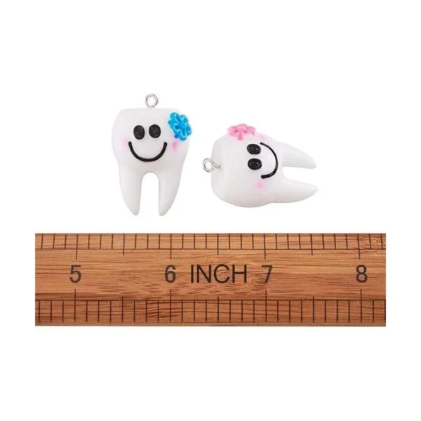 Cheriswelry 10 colgantes de resina de dientes blancos_4