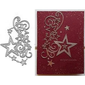 Troqueles de metal con borde de racimo de estrellas copos_1