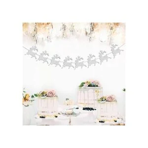 Guirnalda de renos con purpurina plateada guirnalda de_3