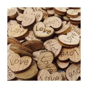Honbay 300 unidades de pequeños corazones de madera_4