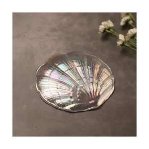 ccHuDE Bandeja de cristal con purpurina para joyas y_6