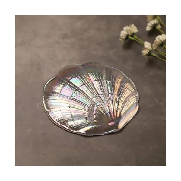 ccHuDE Bandeja de cristal con purpurina para joyas y_6