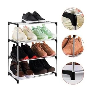 Xerhnan Estante de zapatos pequeño apilable de 4 niveles_4