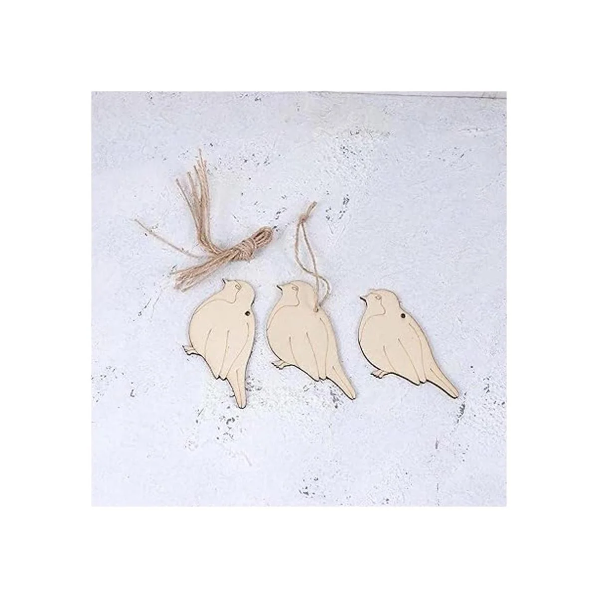 Creaides Adornos colgantes de madera con forma de pájaro_4