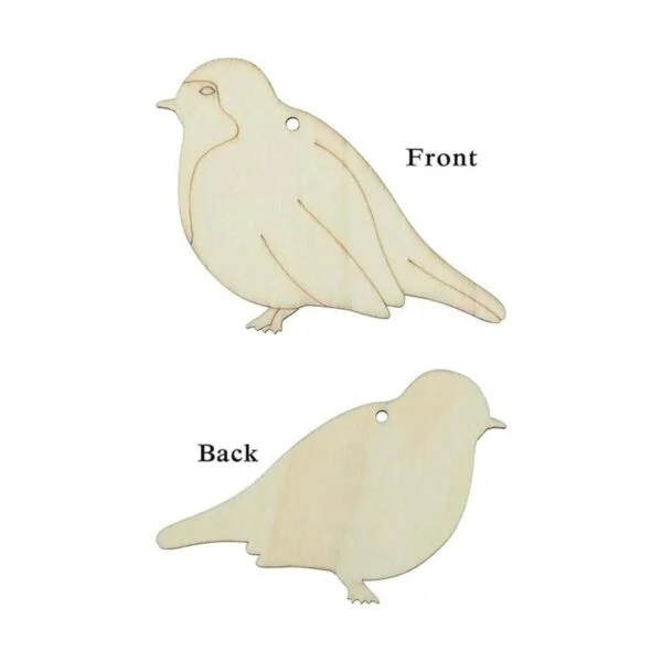 Creaides Adornos colgantes de madera con forma de pájaro_3
