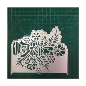 Troqueles de metal con borde de campana flores de encaje_5