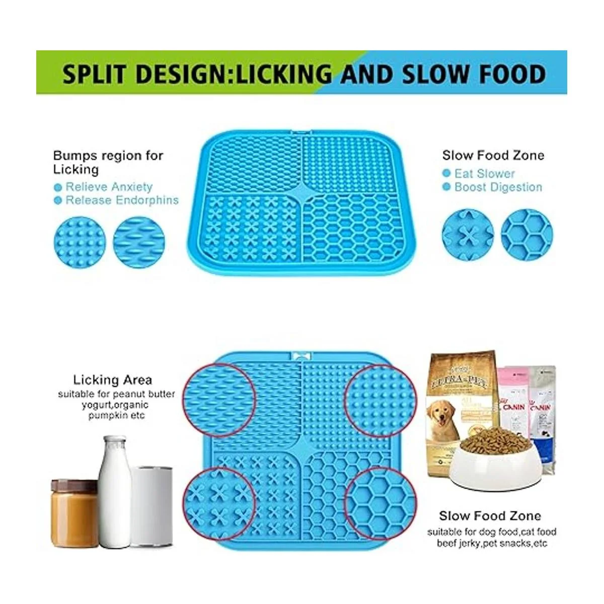 XIGOU Paquete de 2 alfombrillas grandes para lamer para_4