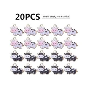 20pcs Esmalte Vaca Encantos Colgantes Encantos Animal_2