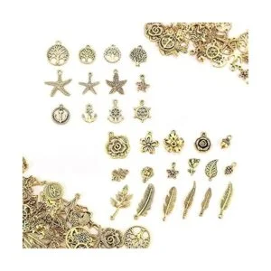 JIALEEY 200 dijes tibetanos de oro antiguo mezclados para_5