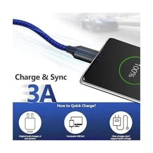 Cable USB C de 10 pies paquete de 3 cables de carga USB A_2