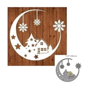 Troqueles de luna de copo de nieve de Navidad decoración_3