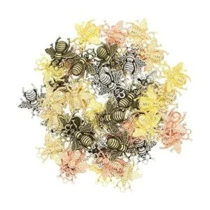 50pcs Color mezclado Honeybee Colgante Charms para DIY_4