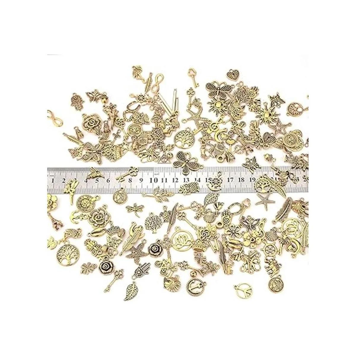 JIALEEY 200 dijes tibetanos de oro antiguo mezclados para_2