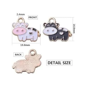 20pcs Esmalte Vaca Encantos Colgantes Encantos Animal_3