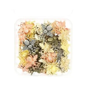 50pcs Color mezclado Honeybee Colgante Charms para DIY_3