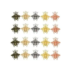 50pcs Color mezclado Honeybee Colgante Charms para DIY_2