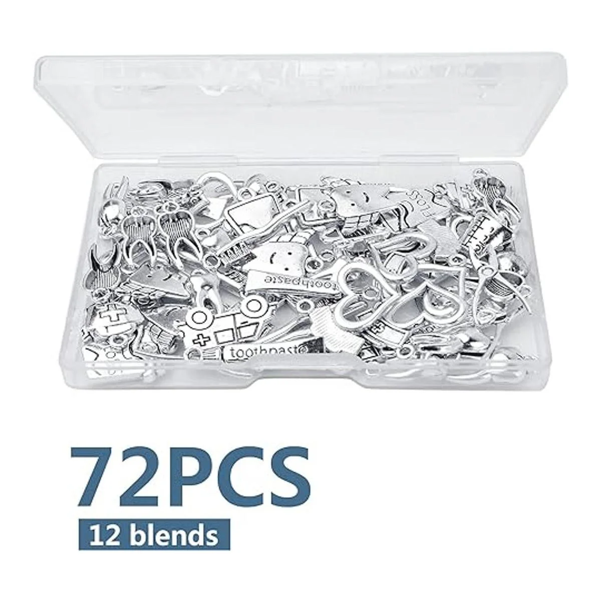 72 colgantes de plata envejecida con dientes saludables_2