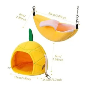 Jetec Hamaca de hámster de 2 piezas cama suave para_3