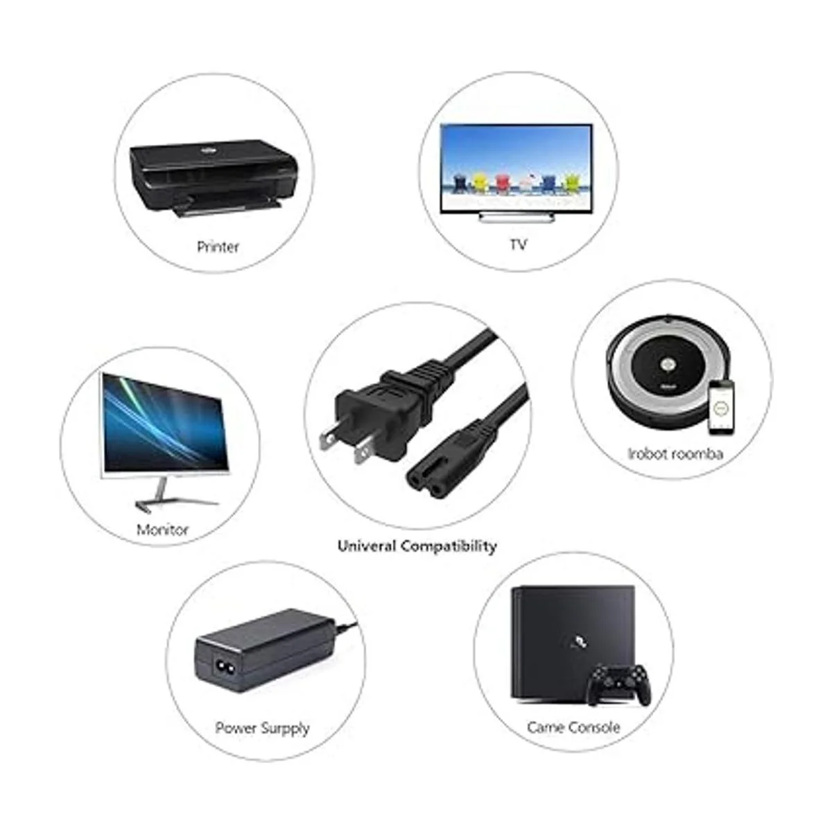 Cable de alimentación de 2 clavijas para impresora Canon_3