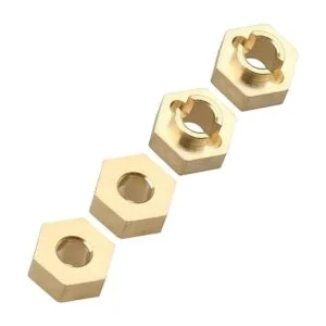 Hobbypark Ruedas hexagonales de latón 4 y tuercas de_3
