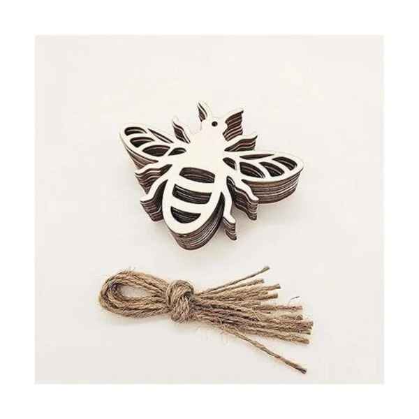 Creaides Adornos colgantes con forma de abeja de madera_6