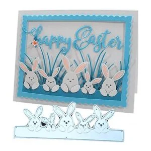Conejo de Pascua Familia de Metal Die Cuts Pascua Casa_2