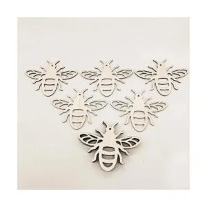 Creaides Adornos colgantes con forma de abeja de madera_4