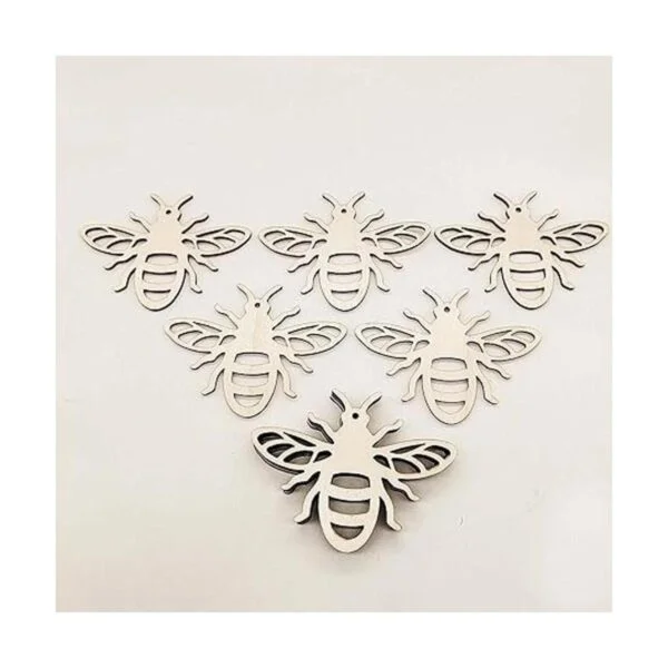 Creaides Adornos colgantes con forma de abeja de madera_4