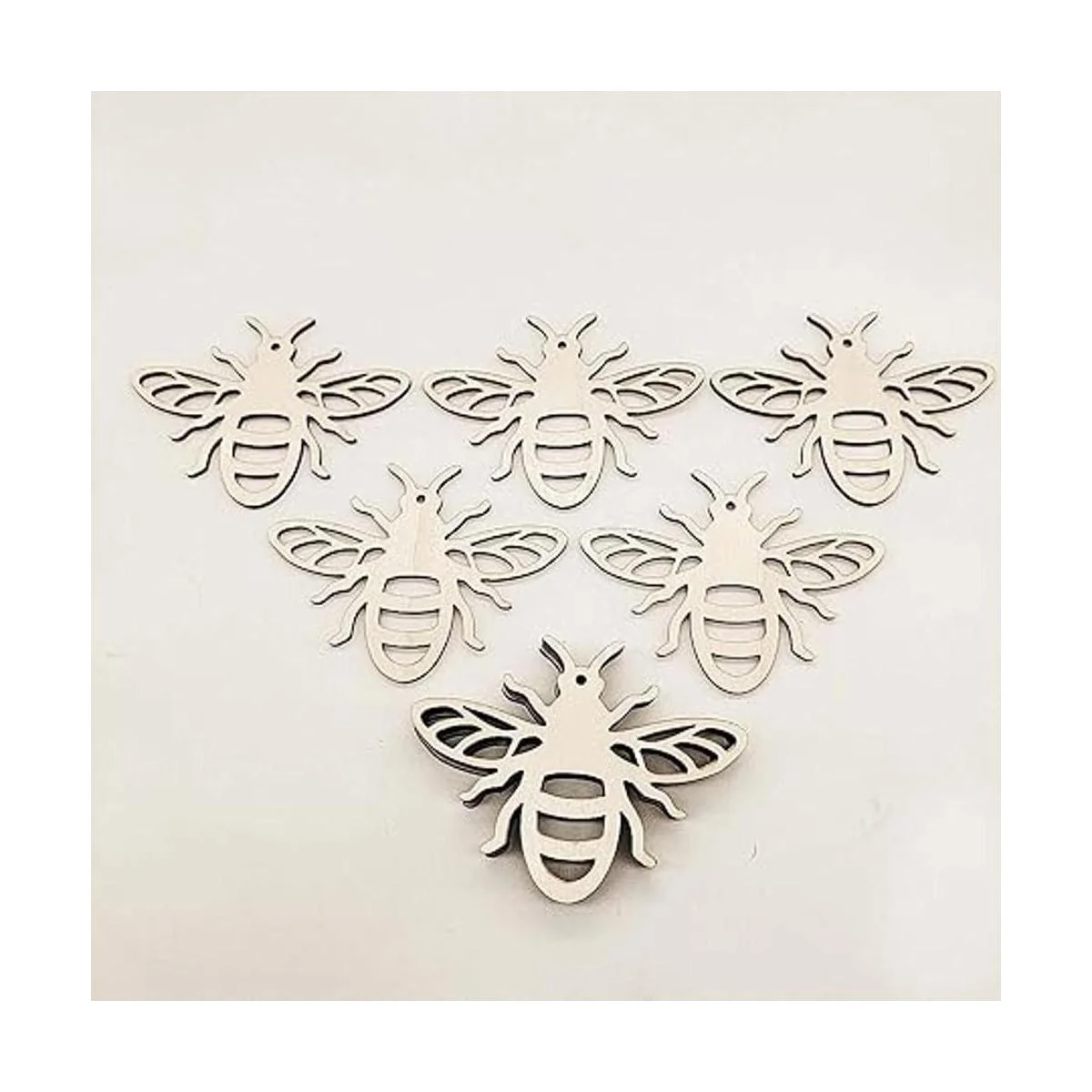 Creaides Adornos colgantes con forma de abeja de madera_4