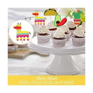 43 piezas de decoración para cupcakes de fiesta y pancarta_3
