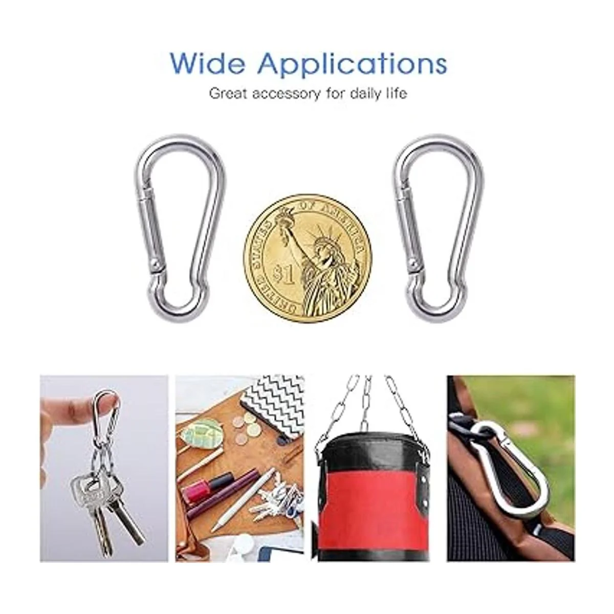 12 clips pequeños de mosquetón gancho de resorte de acero_2