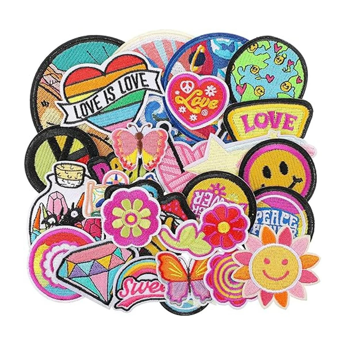 26 piezas de apliques termoadhesivos hippie retro parches_5