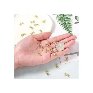 Abalorios de eslabones de conector dorado Metal_5