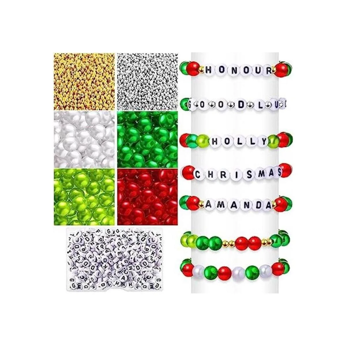 Juego de 1300 cuentas de joyería temáticas de Navidad_1