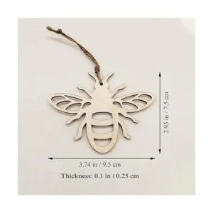 Creaides Adornos colgantes con forma de abeja de madera_2
