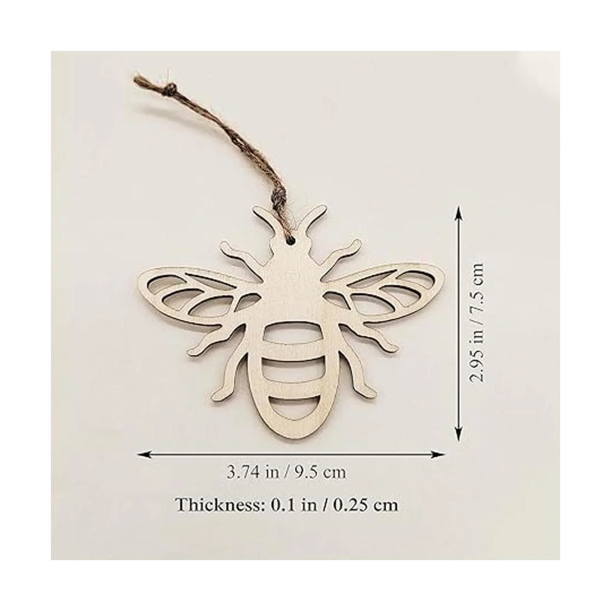 Creaides Adornos colgantes con forma de abeja de madera_2