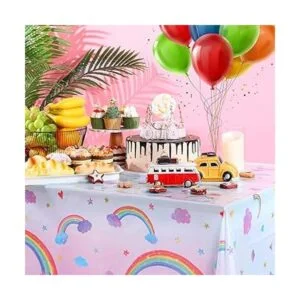 Manteles de arco iris desechables de plástico arcoíris_6