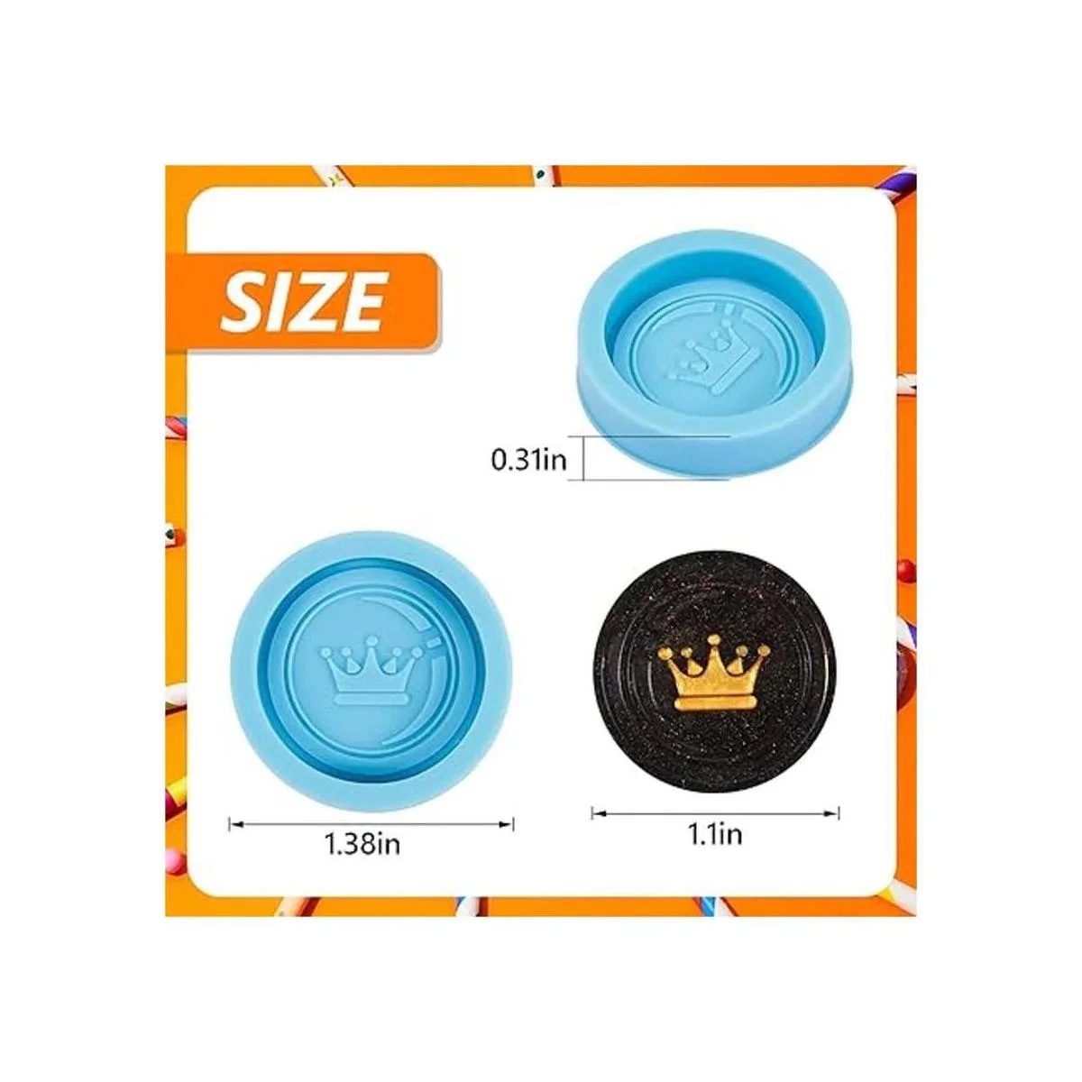 24 piezas Checker Resina Moldes de Silicona Damas Epoxy_2