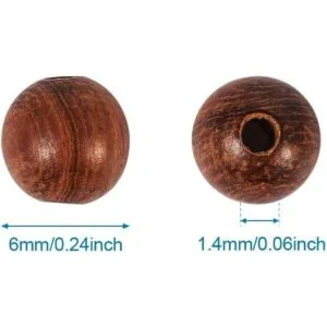 400 cuentas de madera redonda natural Scentedros de 0.236_3