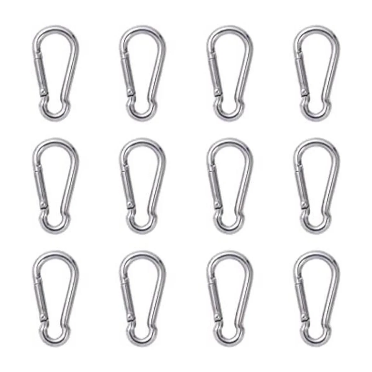 12 clips pequeños de mosquetón gancho de resorte de acero_1